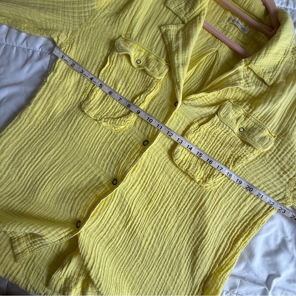 Free People Izzy Cargo Double Cotton Gauze Button Down Shirt Oversized Small - Picture 6 of 8